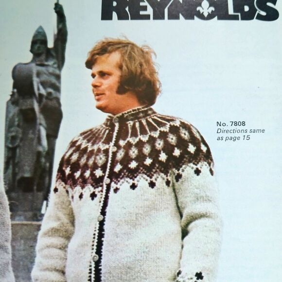 Vintage 1970's Reynolds Yarn Icelandic Lopi Wool Sweater Patterns Vol 78 - Picture 6 of 15